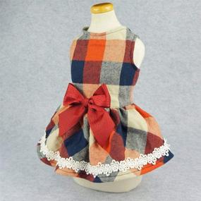 img 2 attached to Stylish Fitwarm Christmas Elegant Lace Plaid Dog Dress for Large Pets - Shop Now