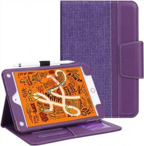 img 4 attached to Protect Your IPad Mini 5/4 With Toplive Stand Folio Case Cover - Multiple Viewing Angles And Auto Sleep Wake Function, In Purple