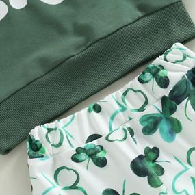 img 1 attached to Stylish St. Patrick'S Day Outfit For Baby Girls: Lucky Babe Sweatshirt And Clover-Flared Pants 2-Piece Set