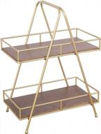 organize in style: ritesune 2-tier wood & brass tone metal shelf organizer for bathroom, living room & kitchen logo