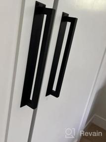 img 7 attached to Upgrade Your Space With Homode'S Rustic 12 Inch Sliding Barn Door Handle In Matte Black Iron Steel