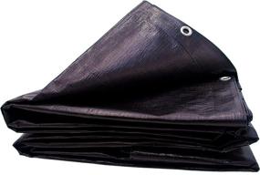 img 3 attached to 🔥 Heavy Duty 6 Ft. X 8 Ft. 6 Oz. Black Poly Tarp - Super Thick & Durable, 11-12 Mil