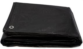 img 1 attached to 🔥 Heavy Duty 6 Ft. X 8 Ft. 6 Oz. Black Poly Tarp - Super Thick & Durable, 11-12 Mil