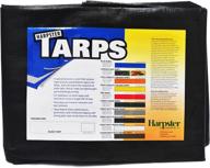 🔥 heavy duty 6 ft. x 8 ft. 6 oz. black poly tarp - super thick & durable, 11-12 mil логотип