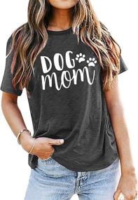 img 3 attached to 🐾 Women's Dog Mom Tshirts: Funny Graphic Print of Dog Paw, Short Sleeve O Neck Mom Shirt