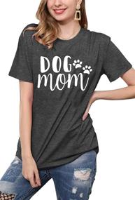 img 2 attached to 🐾 Women's Dog Mom Tshirts: Funny Graphic Print of Dog Paw, Short Sleeve O Neck Mom Shirt