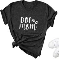 🐾 women's dog mom tshirts: funny graphic print of dog paw, short sleeve o neck mom shirt логотип