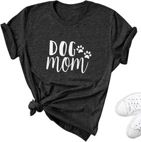 img 4 attached to 🐾 Women's Dog Mom Tshirts: Funny Graphic Print of Dog Paw, Short Sleeve O Neck Mom Shirt