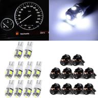 10pack t10 5-5050-smd 194 168 161 2825 instrument panel dash light bulb w/twist lock socket (white) logo