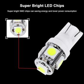 img 1 attached to 10Pack T10 5-5050-SMD 194 168 161 2825 Instrument Panel Dash Light Bulb W/Twist Lock Socket (White)