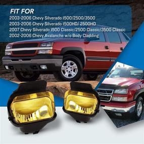 img 3 attached to Fog Lights Fit For 2002-2006 Chevy Avalanche/ 2003-2007 Chevy Silverado (W/O Body Cladding) With Yellow Lens 2PCS AUTOWIKI