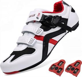 img 4 attached to Men'S Road Biking Shoes W/ Cleats Fit For Peloton, Look Delta SPD & SPD-SL Spin Sneakers