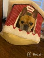 img 1 attached to Gray Cozy Pet Bed House Cave Sleeping Nest For Cats And Small Dogs By Hollypet review by Freddy Hammonds
