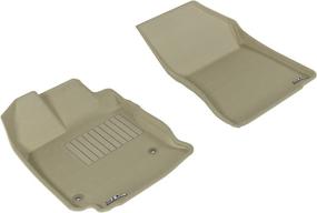 img 4 attached to 3D MAXpider Front Row Custom Fit All-Weather Floor Mat For Select Toyota Venza Models - Kagu Rubber (Tan)