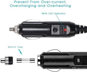 img 2 attached to 🔌 2 Pack 12V Fused Car Replacement Cigarette Lighter Male Plug with Leads & Extension Cable - Cigarette Female Socket Plug Included (2 Pack)
