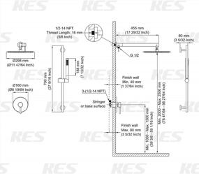 img 3 attached to Обновите свой душ с помощью полной матовой черной душевой системы KES: 12-дюймовая насадка для дождя, ручной душ и удобная направляющая