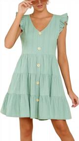 img 4 attached to Stylish And Comfy Ruffled Swing Mini Dress For Women - Perfect Summer Wear!