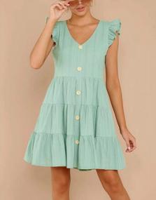 img 1 attached to Stylish And Comfy Ruffled Swing Mini Dress For Women - Perfect Summer Wear!