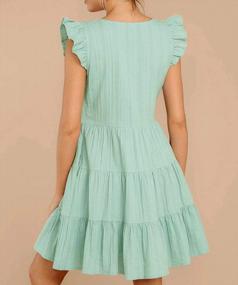 img 3 attached to Стильное и удобное мини-платье с оборками для женщин - идеальная летняя одежда!