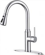 chrome kitchen faucet stainless steel single handle pull down sprayer 1 or 3 hole with escutcheon for kitchen sink logo