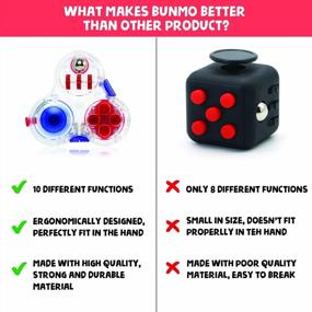 img 1 attached to BUNMO Fidget Cube - 10 In 1 Fidget Toy Pad For Adults And Kids | Cool Gadgets | Easter Basket Stuffers For Teens | Teen Easter Basket Stuffers