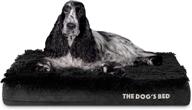 🐾 medium replacement outer cover (black faux fur) - washable oxford fabric - fits the dog's bed - 34” x 22” x 4” - outer cover only, no bed or waterproof inner logo