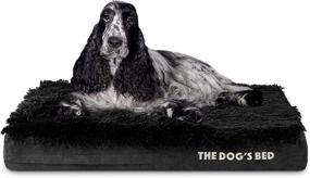 img 4 attached to 🐾 Medium Replacement Outer Cover (Black Faux Fur) - Washable Oxford Fabric - Fits The Dog's Bed - 34” x 22” x 4” - Outer Cover ONLY, NO Bed or Waterproof Inner