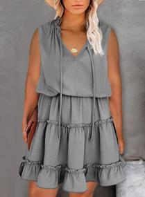 img 3 attached to Plus Size Sleeveless Chiffon Mini Dress - Eytino (1X-5X)