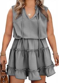 img 4 attached to Plus Size Sleeveless Chiffon Mini Dress - Eytino (1X-5X)