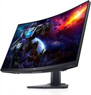 dell s2722dgm 27-inch curved monitor with 165hz refresh rate, 2560x1440 resolution, anti-glare screen, height adjustment, and flicker-free technology logo