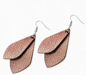 img 3 attached to WRCXSTONE 4 Pairs Leather Teardrop Earrings Set For Women Leaf Drop Lightweight Dangle Earring