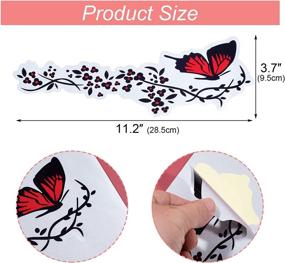 img 3 attached to 🌸 OIIKI Car Decals for Women - 2 Sets Butterfly Flower Car Stickers - Vinyl Car Side Decal Car Bumper Hood Decals - Universal Scratch Hidden Car Sticker for Cars, Walls (Red Black - 4Pcs)