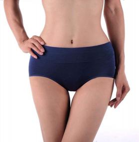 img 2 attached to Cotton Mid-Rise Women'S Briefs With Full Coverage And No Muffin Top - Multipack Lingerie For Ladies Undergarments