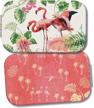 lissom design compact mirror - handheld magnifying cosmetic mirror, 2.25 x 3.75-inch, tropical paradise - leather logo