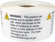 california proposition 65 warning labels short form 1.5 x 2.375 inch 500 adhesive stickers logo