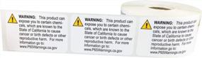 img 1 attached to California Proposition 65 Warning Labels Short Form 1.5 X 2.375 Inch 500 Adhesive Stickers