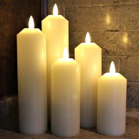 img 4 attached to 6-Hour Timer LED Lytes Flameless Decorative Candles - 5 Ivory Wax Narrow Battery Candle Set With Realistic 3D Flame & Wick Flickering