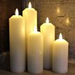 6-hour timer led lytes flameless decorative candles - 5 ivory wax narrow battery candle set with realistic 3d flame & wick flickering logo