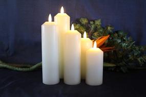 img 3 attached to 6-Hour Timer LED Lytes Flameless Decorative Candles - 5 Ivory Wax Narrow Battery Candle Set With Realistic 3D Flame & Wick Flickering