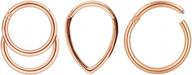 16g stainless steel septum piercing jewelry - horseshoe rings, captive beads & nose hoops for men & women in silver, black and rose gold (8mm-10mm) logo