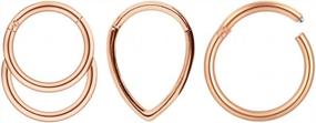 img 2 attached to 16G Stainless Steel Septum Piercing Jewelry - Horseshoe Rings, Captive Beads & Nose Hoops For Men & Women In Silver, Black And Rose Gold (8Mm-10Mm)