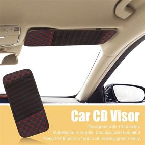 img 3 attached to 🚗 Car Interior CD DVD Case Wallet Storage Holder Organizer for Sun Visor - by uxcell