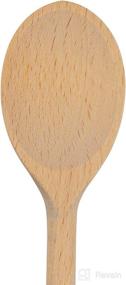 img 2 attached to Set of 3 Natural Beechwood Mixing Spoons - 12 Inch Long Wooden Spoons for Cooking, Baking, and Stirring - Oval Wood Spoons for Sauces