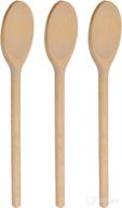 set of 3 natural beechwood mixing spoons - 12 inch long wooden spoons for cooking, baking, and stirring - oval wood spoons for sauces logo