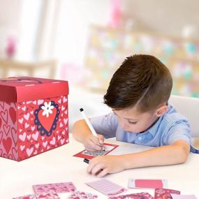 img 2 attached to Valentine'S Day Gifts For Kids - Classroom Exchange Box With 32 Valentine Cards & Card Box - Fun Little Toys Mailbox Kit.