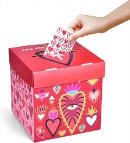 img 1 attached to Valentine'S Day Gifts For Kids - Classroom Exchange Box With 32 Valentine Cards & Card Box - Fun Little Toys Mailbox Kit.