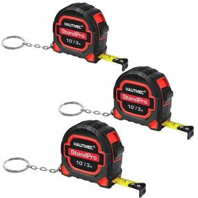 img 4 attached to Pack Of 3 HAUTMEC 10Ft Retractable Tape Measures With Keychain, Small Metric And Inches Measuring Tape For Professionals And Homeowners - HT0252-TM