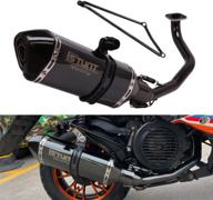 yosayusa black motorcycle exhaust system for gy6 engine 125cc 150cc scooter moped atv - muffler pipe, midpipe header, muffler baffle логотип