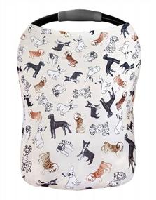img 4 attached to Unisex Puppy Pattern Baby Car Seat Covers & Nursing Cover - Soft & Stretchy By Pobi