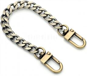 img 3 attached to Stylish And Durable Craftmemore 8 Inch Purse Chain Handle With Metal Flat Curb Chain In Bronze For Handbags, Clutches, And Pochettes.